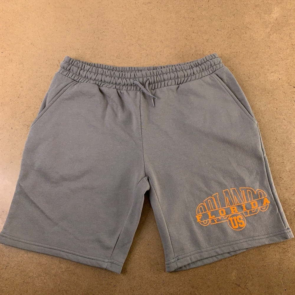 Boohoo Man Men's Size Medium Gray Orlando Florida Pocketed Sweat Shorts New